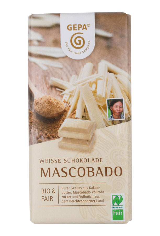 bio Weisse Mascobado Schokolade  100g