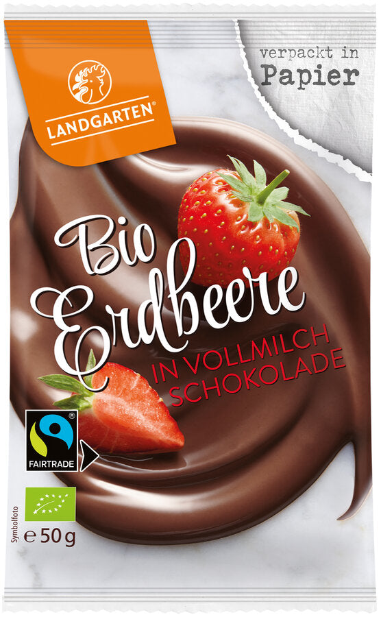 bio Erdbeere in Vollmilchschokolade  50g