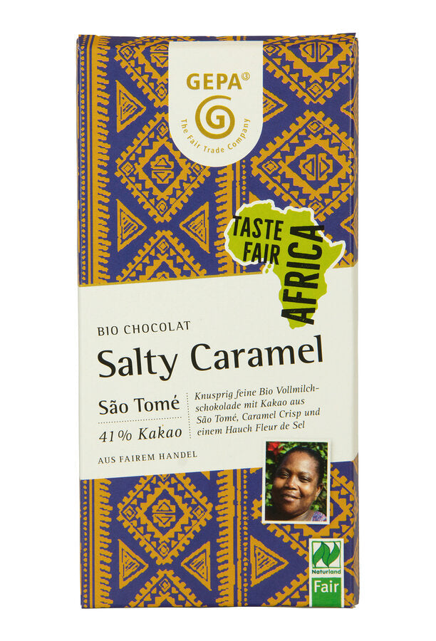 bio Vollmilchschokolade São Tomé Salty Caramel 41% 80g