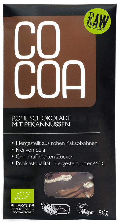 bio Dunkle Schokolade 70% mit Pekannüssen  50g