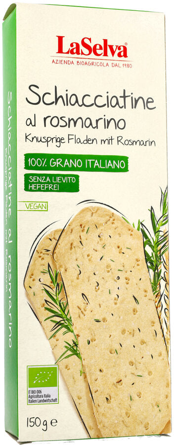 bio Schiacciatina Knusprige Fladen mit Rosmarin  150g