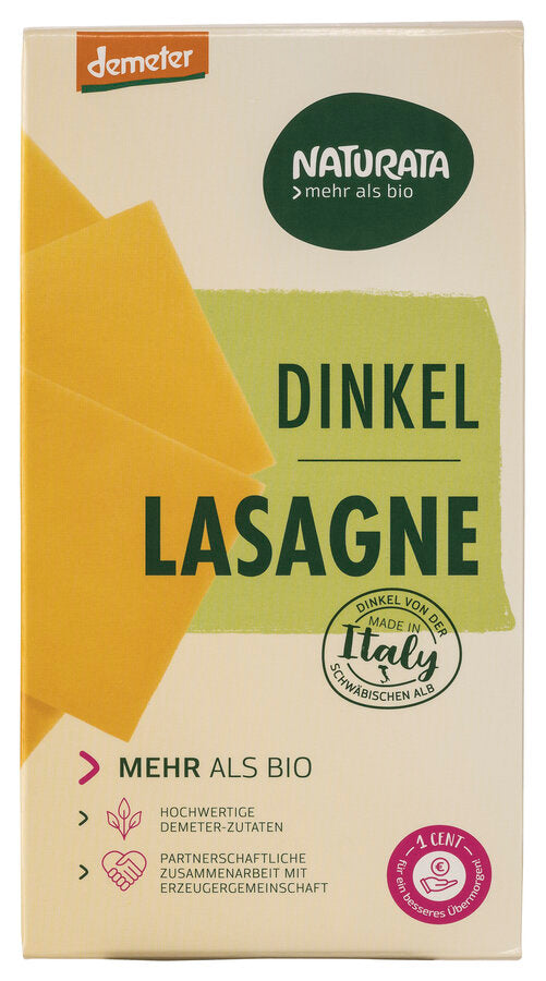 bio Dinkel Lasagne, hell  250g