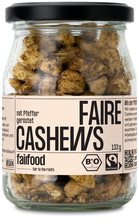 bio Faire Cashews mit Pfeffer, geröstet  133g