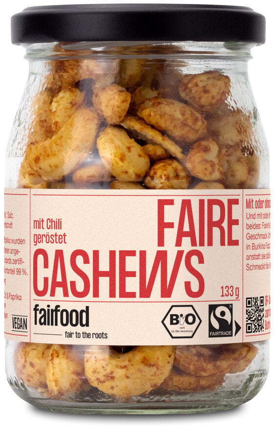 bio Faire Cashews mit Chili, geröstet  133g