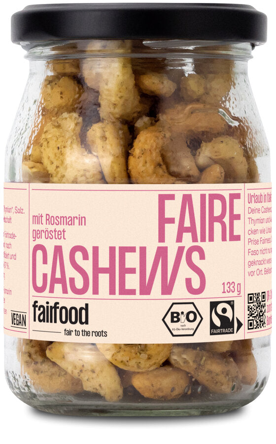bio Faire Cashews mit Rosmarin, geröstet  133g
