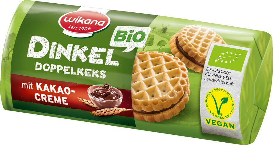bio Dinkel Doppelkeks mit Kakaocreme  90g