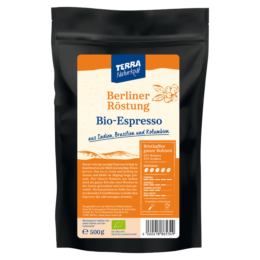 bio Berliner Röstung Espresso, Bohne  500g
