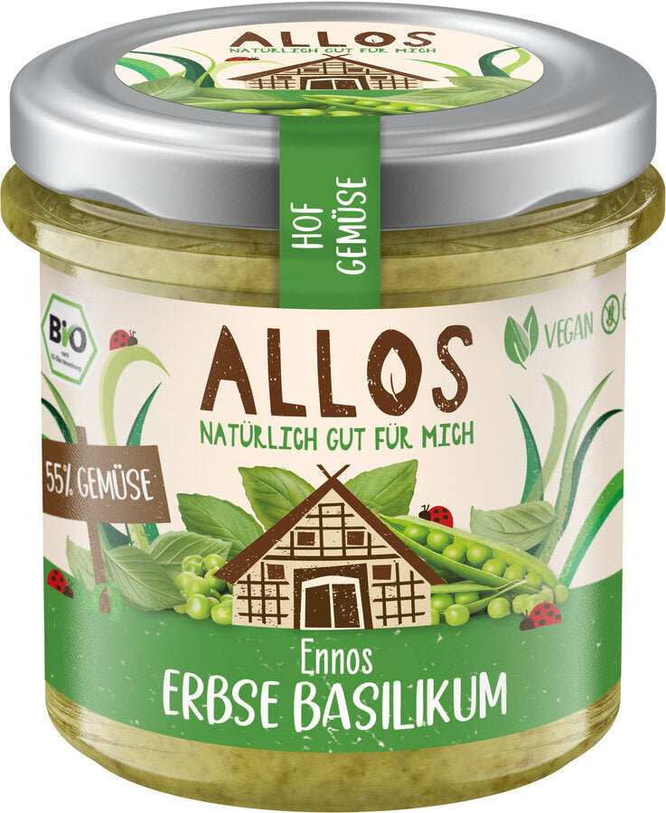 bio Hofgemüse Ennos Erbse Basilikum  135g