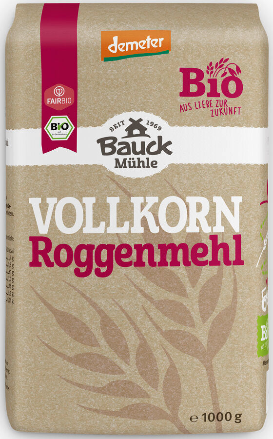 bio Roggenmehl, Vollkorn  1kg