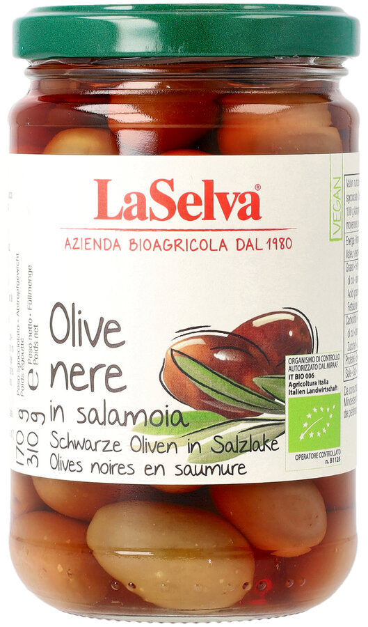 bio Dunkle Oliven in Salzlake  310g ATG 170g