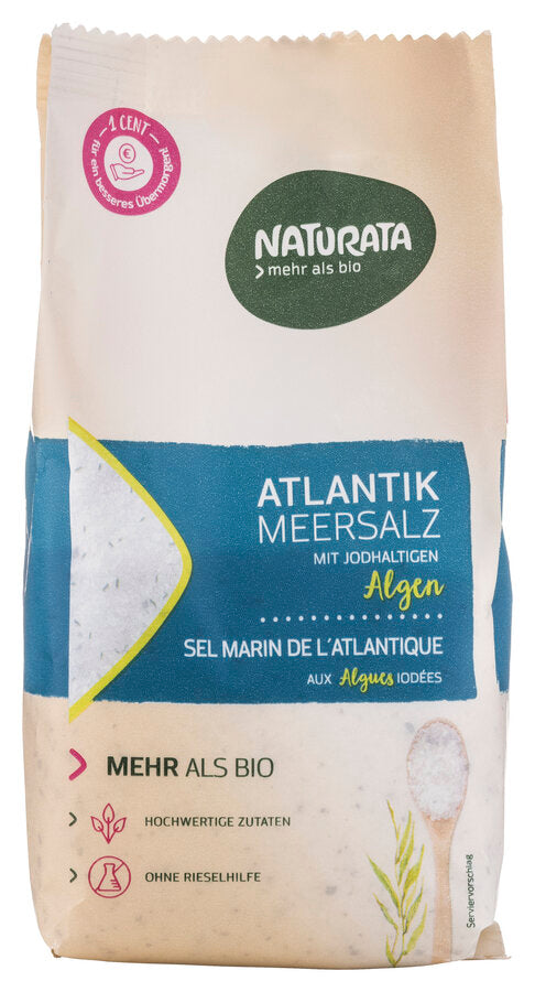 bio Atlantik-Meersalz, mit jodhaltigen Algen  500g