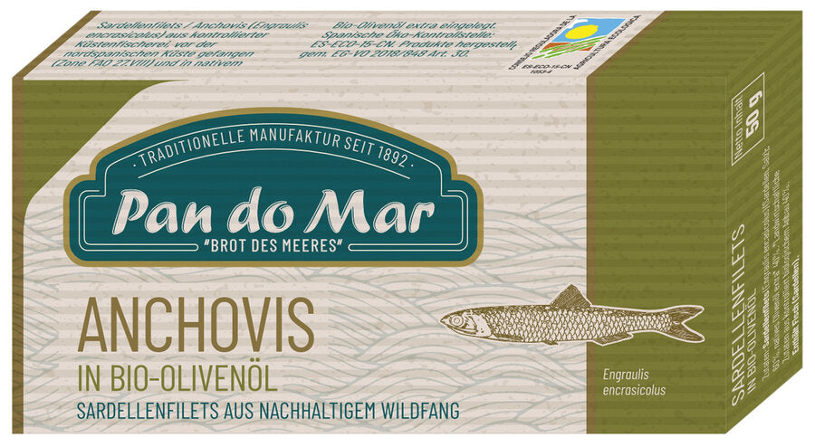 bio Sardellenfilets in Bio Olivenöl  50g