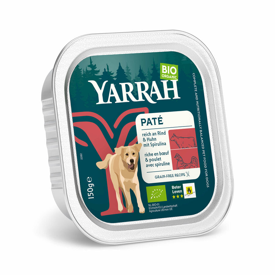 Hunde Paté Rind und Huhn mit Spirulina  150g