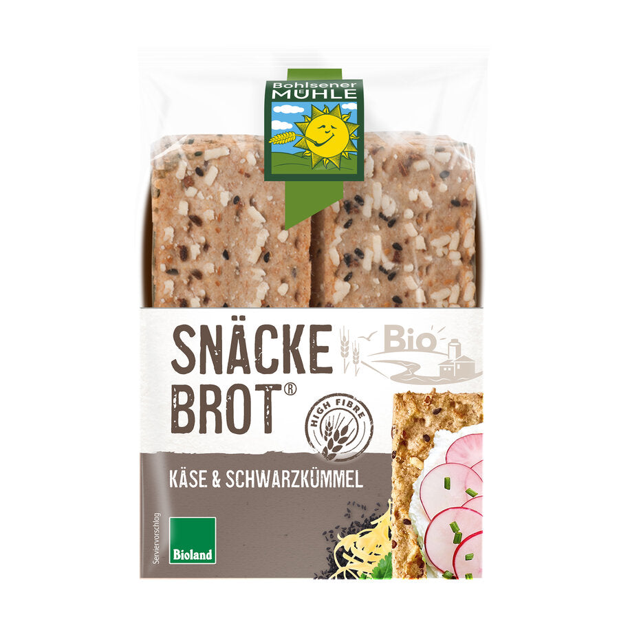 bio Snäckebrot Schwarzkümmel und Käse  200g