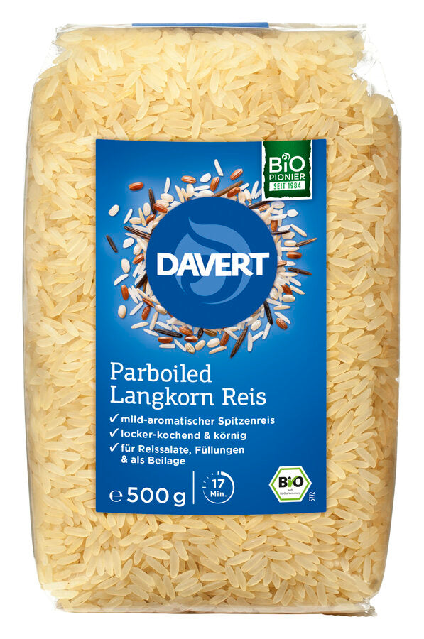 bio Parboiled Reis, lang, weiß  500g