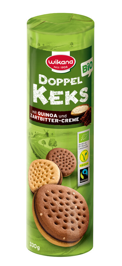 bio Doppelkeks mit Quinoa und Zartbittercreme  330g
