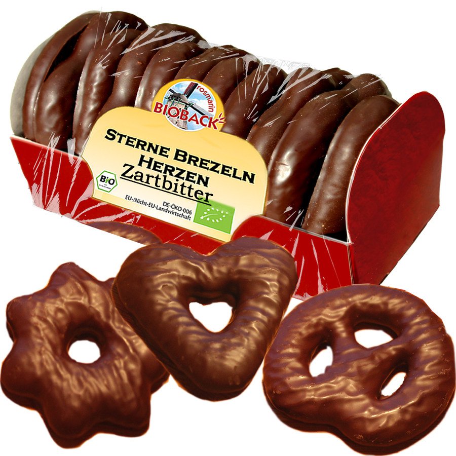 bio Sterne Brezeln Herzen Zartbitter  175g