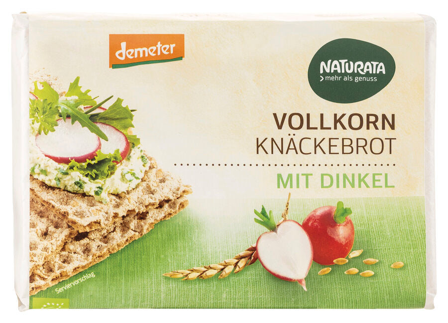 bio Vollkorn Knäckebrot mit Dinkel, Demeter  250g