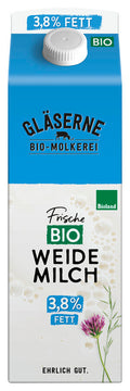 bio Vollmilch Weidemilch ESL, Karton 3,8%  1Ltr