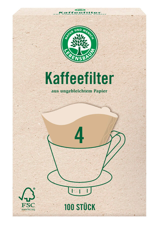 bio Papier Kaffeefilter, Gr.4  100St.