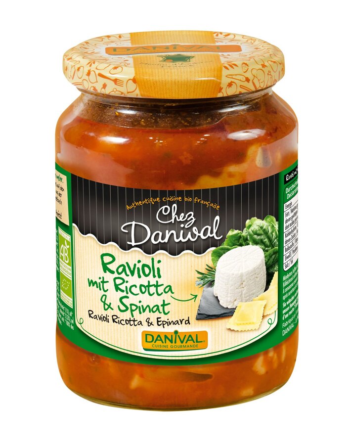 bio Ravioli mit Ricotta und Spinat  670g